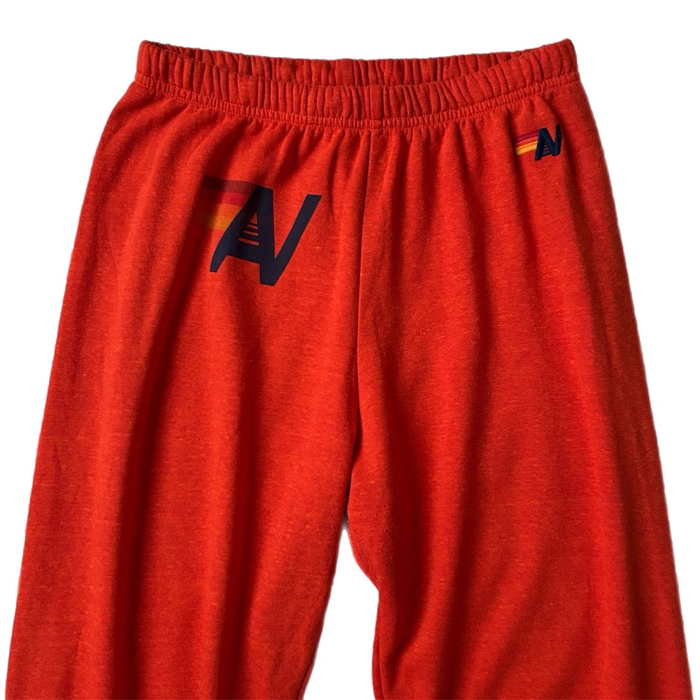 Aviator Nation Red Orange Logo Sweatpants Joggers Size Large - Picture 3 of 8